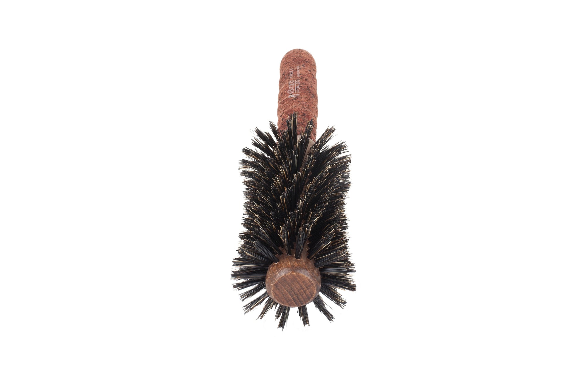 Ibiza Hair RLX4 Hair Brush with a red extended cork handle and swirled reinforced boar bristles. For sale and delivery in Ireland and Europe.